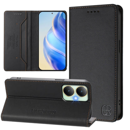 RC01 Dual-Folded Magnetic Suction RFID Leather Phone Case, For vivo V20 / V21e 4G / Y73 2021, For vivo Y31 4G 2021 India / Y53s, For vivo Y52s 5G / Y72 5G India, For vivo Y30 4G Global, For vivo Y27 4G 2023 Global