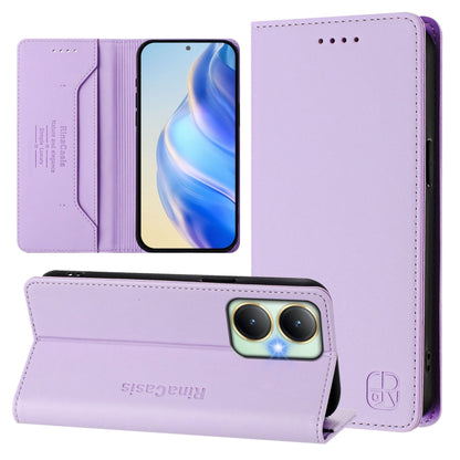 RC01 Dual-Folded Magnetic Suction RFID Leather Phone Case, For vivo V20 / V21e 4G / Y73 2021, For vivo Y31 4G 2021 India / Y53s, For vivo Y52s 5G / Y72 5G India, For vivo Y30 4G Global, For vivo Y27 4G 2023 Global