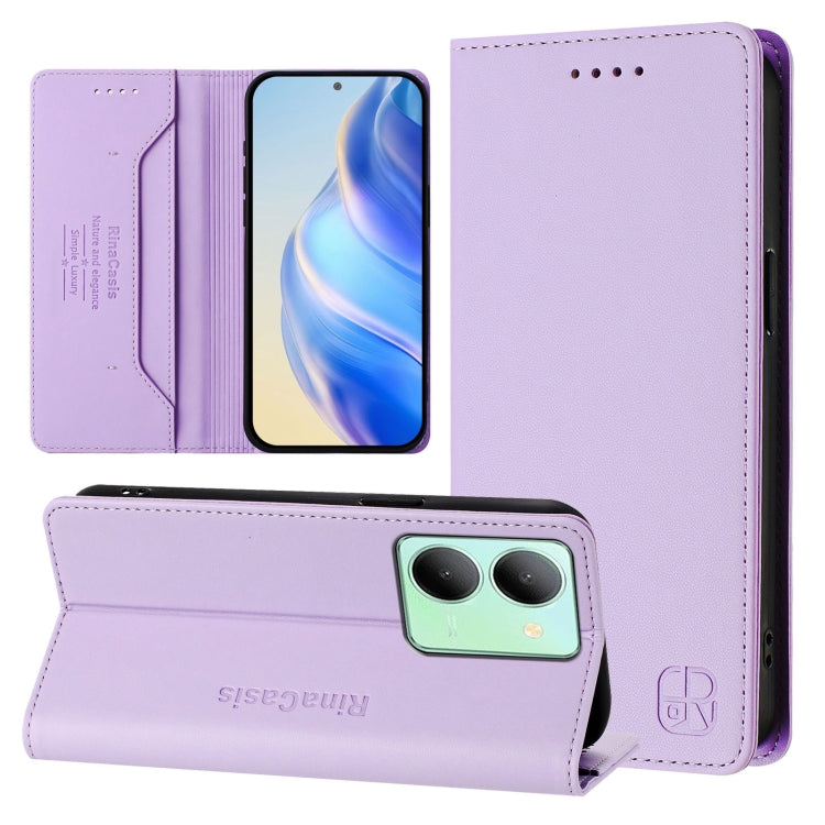 RC01 Dual-Folded Magnetic Suction RFID Leather Phone Case, For vivo Y36 4G / 5G Global, For vivo Y78+ 5G / Y78 5G Global, For vivo Y56 5G / Y16 / Y02s 4G Global, For vivo Y100 5G Global, For vivo V27 5G / V27 Pro Global, For vivo V27e 4G / T2 4G Global...