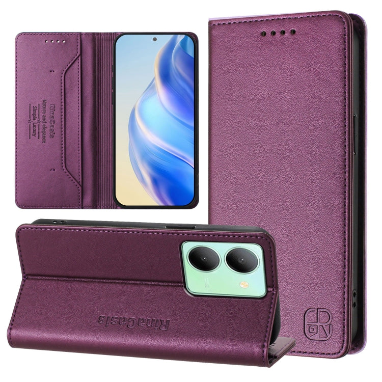 RC01 Dual-Folded Magnetic Suction RFID Leather Phone Case, For vivo Y36 4G / 5G Global, For vivo Y78+ 5G / Y78 5G Global, For vivo Y56 5G / Y16 / Y02s 4G Global, For vivo Y100 5G Global, For vivo V27 5G / V27 Pro Global, For vivo V27e 4G / T2 4G Global...
