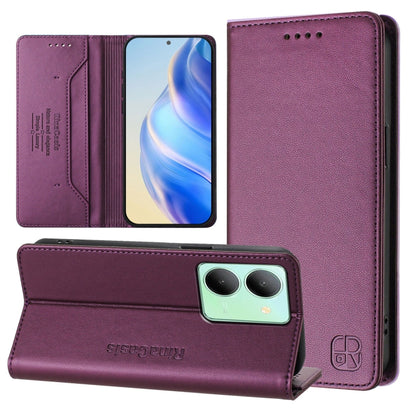 RC01 Dual-Folded Magnetic Suction RFID Leather Phone Case, For vivo Y36 4G / 5G Global, For vivo Y78+ 5G / Y78 5G Global, For vivo Y56 5G / Y16 / Y02s 4G Global, For vivo Y100 5G Global, For vivo V27 5G / V27 Pro Global, For vivo V27e 4G / T2 4G Global...