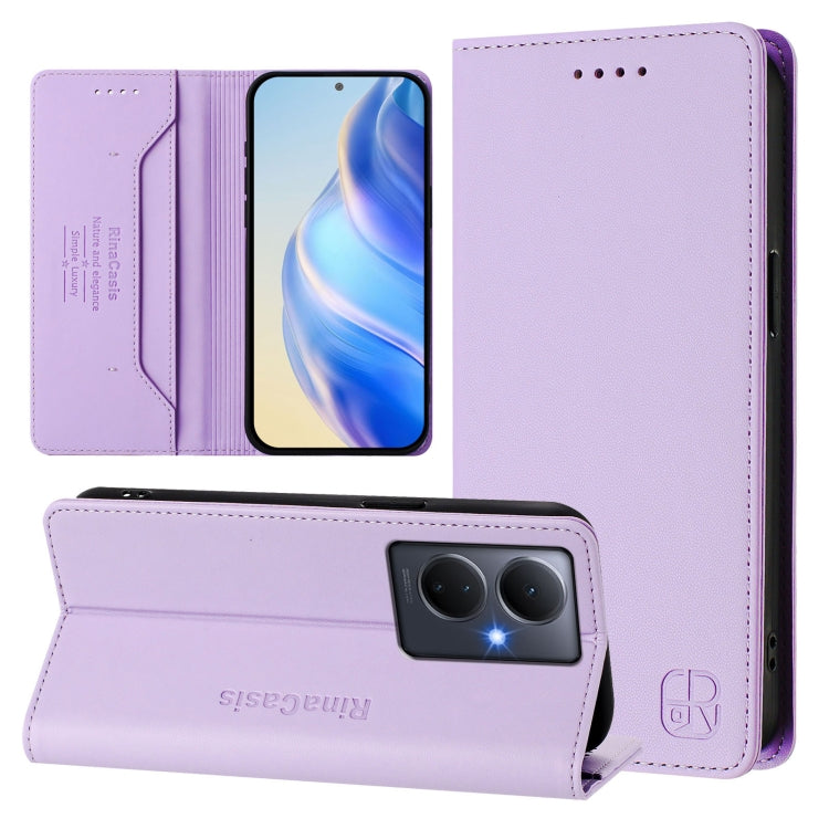 RC01 Dual-Folded Magnetic Suction RFID Leather Phone Case, For vivo Y36 4G / 5G Global, For vivo Y78+ 5G / Y78 5G Global, For vivo Y56 5G / Y16 / Y02s 4G Global, For vivo Y100 5G Global, For vivo V27 5G / V27 Pro Global, For vivo V27e 4G / T2 4G Global...