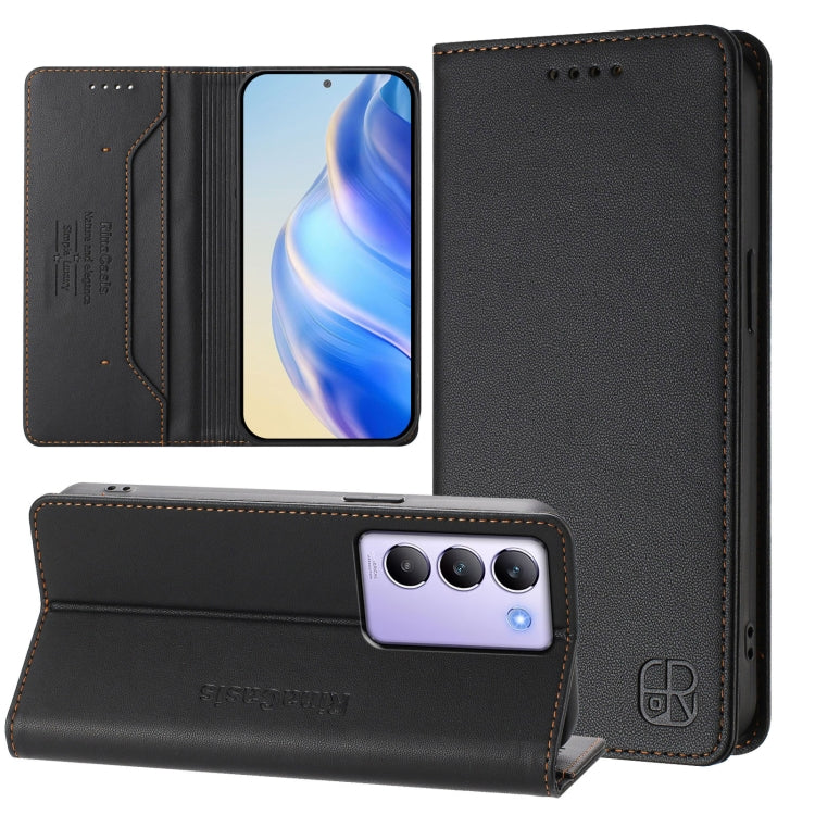 RC01 Dual-Folded Magnetic Suction RFID Leather Phone Case, For vivo X100s 5G, For vivo Y03 4G Global / Y18 4G, For vivo Y38 5G / Y200i / T3x Global, For vivo iQOO Z9x, For vivo iQOO Z9 5G / Z9 Turbo 5G, For vivo Y100 5G IDN / Y200e 5G                  ...