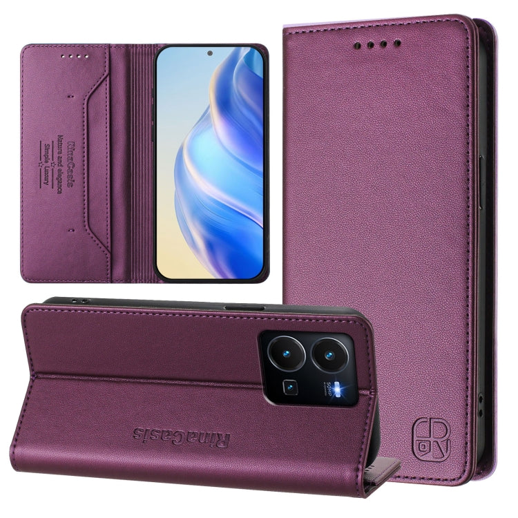RC01 Dual-Folded Magnetic Suction RFID Leather Phone Case, For vivo Y36 4G / 5G Global, For vivo Y78+ 5G / Y78 5G Global, For vivo Y56 5G / Y16 / Y02s 4G Global, For vivo Y100 5G Global, For vivo V27 5G / V27 Pro Global, For vivo V27e 4G / T2 4G Global...