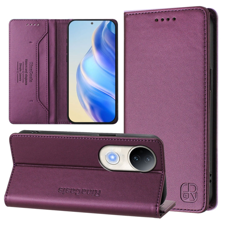 RC01 Dual-Folded Magnetic Suction RFID Leather Phone Case, For vivo S30 Pro mini, For vivo S30, For vivo Y39 5G Global, For vivo V50 Lite 5G, For vivo Y29s 5G / Y04 4G Global, For vivo Y29 4G Global, For vivo V50 5G Global, For vivo S20 5G             ...