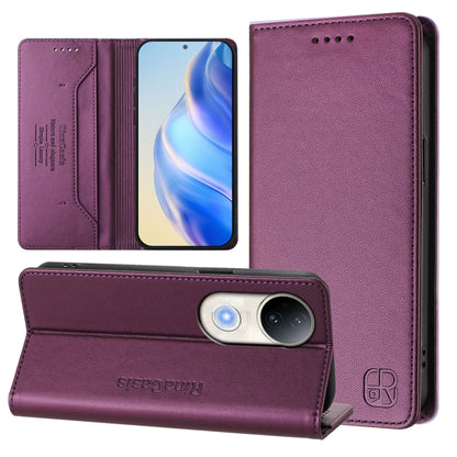 RC01 Dual-Folded Magnetic Suction RFID Leather Phone Case, For vivo S30 Pro mini, For vivo S30, For vivo Y39 5G Global, For vivo V50 Lite 5G, For vivo Y29s 5G / Y04 4G Global, For vivo Y29 4G Global, For vivo V50 5G Global, For vivo S20 5G             ...