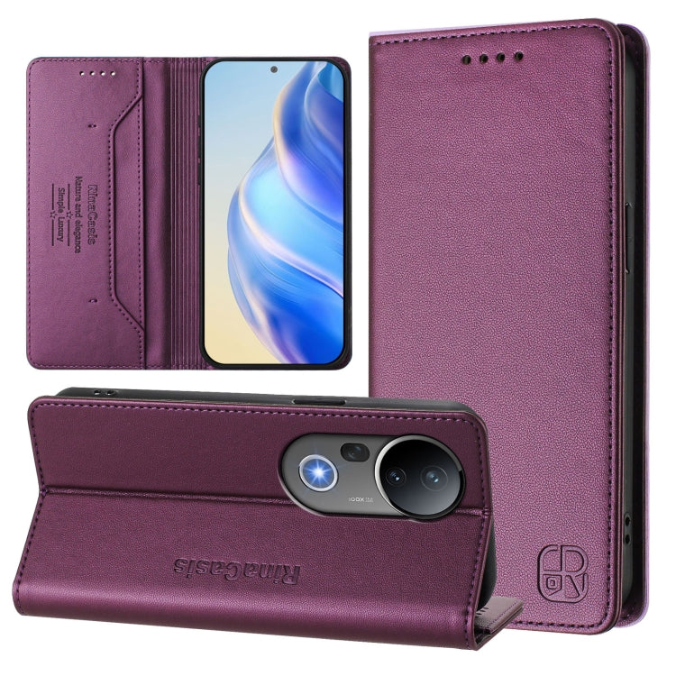 RC01 Dual-Folded Magnetic Suction RFID Leather Phone Case, For vivo S30 Pro mini, For vivo S30, For vivo Y39 5G Global, For vivo V50 Lite 5G, For vivo Y29s 5G / Y04 4G Global, For vivo Y29 4G Global, For vivo V50 5G Global, For vivo S20 5G             ...