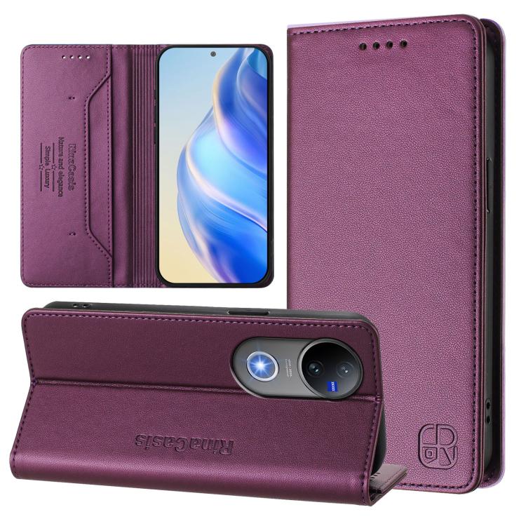 RC01 Dual-Folded Magnetic Suction RFID Leather Phone Case, For vivo S30 Pro mini, For vivo S30, For vivo Y39 5G Global, For vivo V50 Lite 5G, For vivo Y29s 5G / Y04 4G Global, For vivo Y29 4G Global, For vivo V50 5G Global, For vivo S20 5G             ...