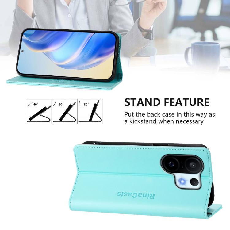 RC01 Dual-Folded Magnetic Suction RFID Leather Phone Case, For vivo S30 Pro mini, For vivo S30, For vivo Y39 5G Global, For vivo V50 Lite 5G, For vivo Y29s 5G / Y04 4G Global, For vivo Y29 4G Global, For vivo V50 5G Global, For vivo S20 5G             ...