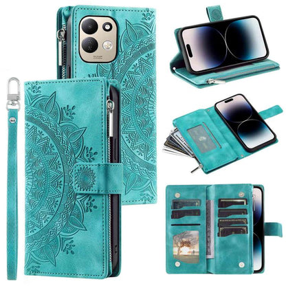 Multi-Card Totem Zipper Leather Phone Case, For Redmi Note 17 5G/4G 169.7mm, For Redmi Note 17 Pro+ 5G Global 163.4, For Redmi 17 5G/4G Global 170mm, For Redmi Note 14 4G EU 164.84mm, For Redmi Note 14 Pro 4G, For Xiaomi Redmi Note 14 5G