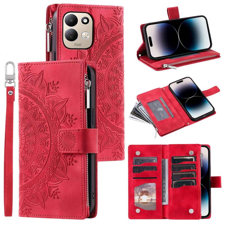 Multi-Card Totem Zipper Leather Phone Case, For Redmi Note 17 5G/4G 169.7mm, For Redmi Note 17 Pro+ 5G Global 163.4, For Redmi 17 5G/4G Global 170mm, For Redmi Note 14 4G EU 164.84mm, For Redmi Note 14 Pro 4G, For Xiaomi Redmi Note 14 5G