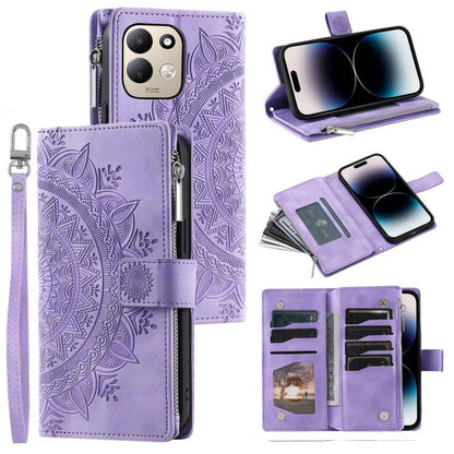 Multi-Card Totem Zipper Leather Phone Case, For Redmi Note 17 5G/4G 169.7mm, For Redmi Note 17 Pro+ 5G Global 163.4, For Redmi 17 5G/4G Global 170mm, For Redmi Note 14 4G EU 164.84mm, For Redmi Note 14 Pro 4G, For Xiaomi Redmi Note 14 5G