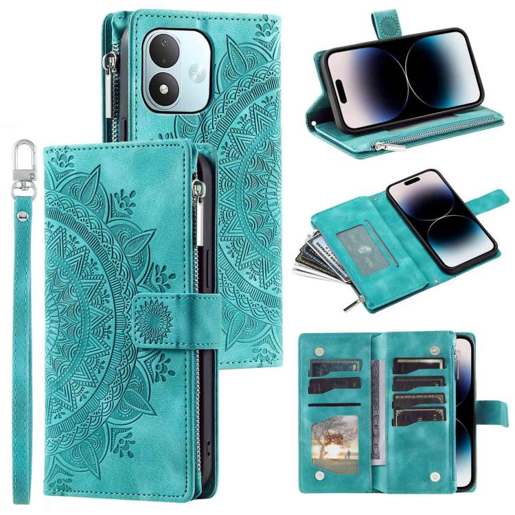 Multi-Card Totem Zipper Leather Phone Case, For Redmi Note 17 5G/4G 169.7mm, For Redmi Note 17 Pro+ 5G Global 163.4, For Redmi 17 5G/4G Global 170mm, For Redmi Note 14 4G EU 164.84mm, For Redmi Note 14 Pro 4G, For Xiaomi Redmi Note 14 5G