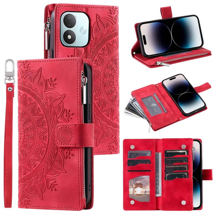 Multi-Card Totem Zipper Leather Phone Case, For Redmi Note 17 5G/4G 169.7mm, For Redmi Note 17 Pro+ 5G Global 163.4, For Redmi 17 5G/4G Global 170mm, For Redmi Note 14 4G EU 164.84mm, For Redmi Note 14 Pro 4G, For Xiaomi Redmi Note 14 5G