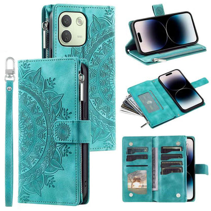 Multi-Card Totem Zipper Leather Phone Case, For Redmi Note 17 5G/4G 169.7mm, For Redmi Note 17 Pro+ 5G Global 163.4, For Redmi 17 5G/4G Global 170mm, For Redmi Note 14 4G EU 164.84mm, For Redmi Note 14 Pro 4G, For Xiaomi Redmi Note 14 5G