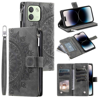 Multi-Card Totem Zipper Leather Phone Case, For Redmi Note 17 5G/4G 169.7mm, For Redmi Note 17 Pro+ 5G Global 163.4, For Redmi 17 5G/4G Global 170mm, For Redmi Note 14 4G EU 164.84mm, For Redmi Note 14 Pro 4G, For Xiaomi Redmi Note 14 5G