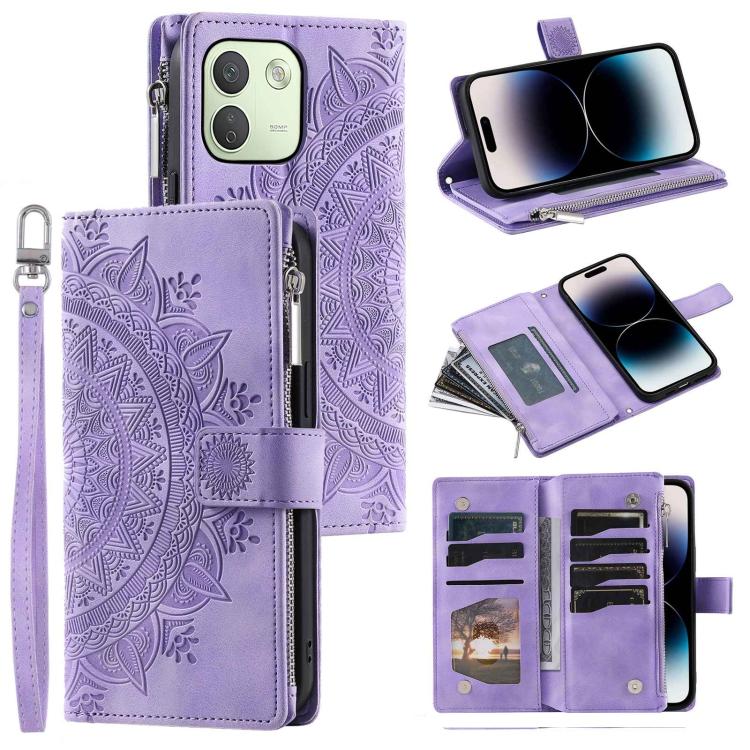 Multi-Card Totem Zipper Leather Phone Case, For Redmi Note 17 5G/4G 169.7mm, For Redmi Note 17 Pro+ 5G Global 163.4, For Redmi 17 5G/4G Global 170mm, For Redmi Note 14 4G EU 164.84mm, For Redmi Note 14 Pro 4G, For Xiaomi Redmi Note 14 5G
