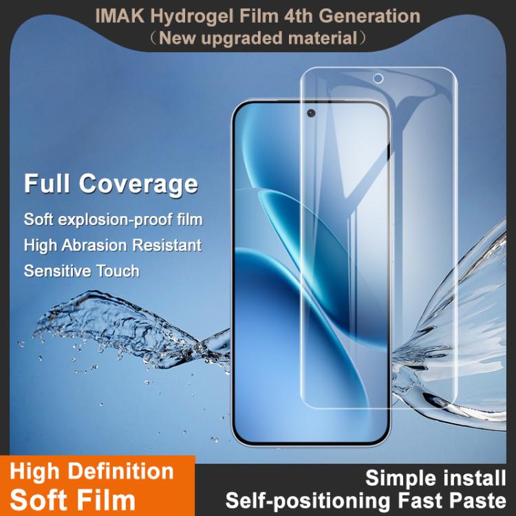 imak 4th Generation Full Coverage Screen Hydrogel Film Protector, For vivo iQOO Z11 5G, For vivo iQOO 15 Ultra 5G, For vivo V70 5G / V70 Elite 5G, For vivo iQOO 15R 5G, For vivo iQOO Z11 Turbo 5G, For vivo S50 Pro mini 5G, For vivo S50 5G              ...