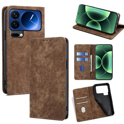 RFID Anti-theft Brush Magnetic Leather Phone Case, For Xiaomi 17 Ultra, For Xiaomi 17 Pro Max, For Xiaomi 17 Pro, For Xiaomi 17, For Xiaomi Civi 5 Pro 5G, For Xiaomi 15 Ultra, For Xiaomi 14T Pro 5G, For Xiaomi 14T 5G