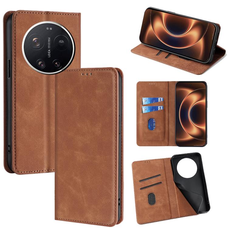 Skin Feel Magnetic Leather Phone Case, For Xiaomi 17 Ultra, For Xiaomi Civi 5 Pro 5G, For Xiaomi 15 Ultra, For Xiaomi 14T Pro 5G, For Xiaomi 14T 5G