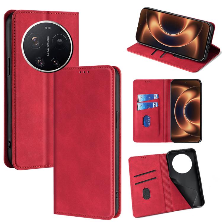 Skin Feel Magnetic Leather Phone Case, For Xiaomi 17 Ultra, For Xiaomi Civi 5 Pro 5G, For Xiaomi 15 Ultra, For Xiaomi 14T Pro 5G, For Xiaomi 14T 5G