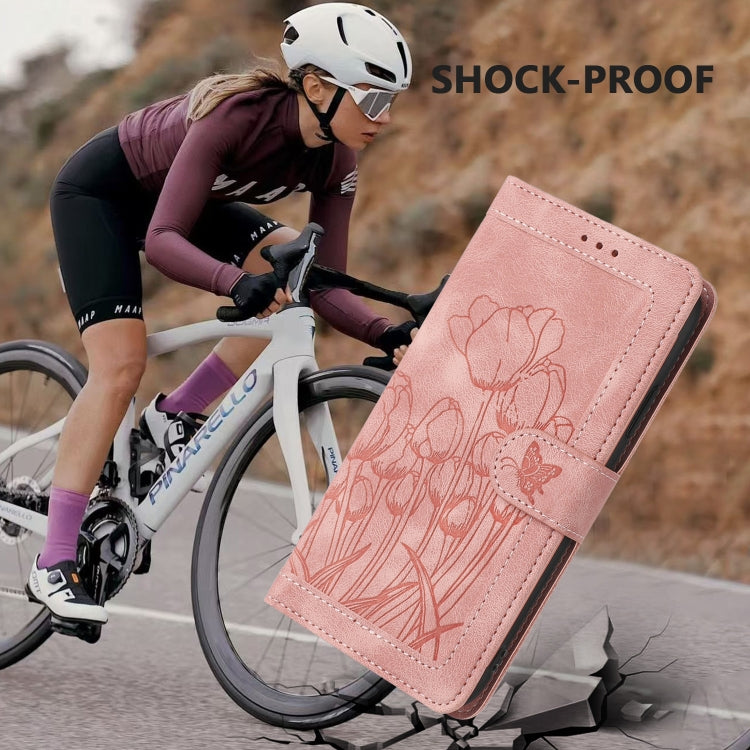Tulips Embossed Leather Phone Case with Lanyard, For Redmi Note 13 Pro+ 5G, For Redmi Note 13 Pro 5G