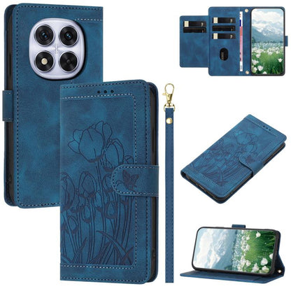 Tulips Embossed Leather Phone Case with Lanyard, For Redmi Note 17 4G Global 169.7mm, For Redmi 17C 5G, For Redmi 17 5G / 4G Global 170mm, For Redmi 17C 4G, For Redmi 15a 5G, For Redmi Note 15 Pro+ 5G Global 163.3mm, For Redmi Note 15 5G / 4G Global 16...