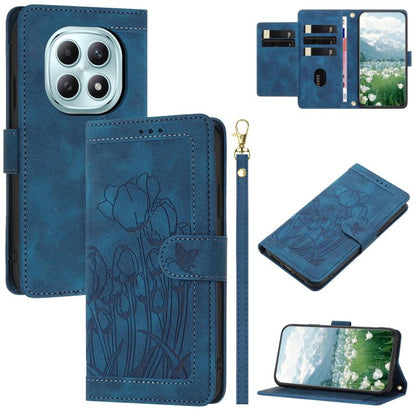 Tulips Embossed Leather Phone Case with Lanyard, For Redmi Note 17 4G Global 169.7mm, For Redmi 17C 5G, For Redmi 17 5G / 4G Global 170mm, For Redmi 17C 4G, For Redmi 15a 5G, For Redmi Note 15 Pro+ 5G Global 163.3mm, For Redmi Note 15 5G / 4G Global 16...