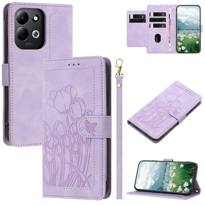 Tulips Embossed Leather Phone Case with Lanyard, For Redmi Note 17 4G Global 169.7mm, For Redmi 17C 5G, For Redmi 17 5G / 4G Global 170mm, For Redmi 17C 4G, For Redmi 15a 5G, For Redmi Note 15 Pro+ 5G Global 163.3mm, For Redmi Note 15 5G / 4G Global 16...