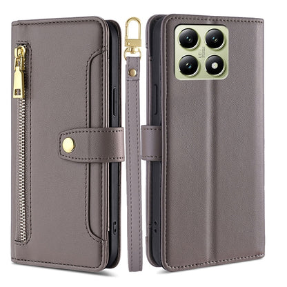 Sheep Texture Cross-body Zipper Wallet Leather Phone Case, For Xiaomi 17 Ultra, For Xiaomi 17 Pro Max, For Xiaomi 17 Pro, For Xiaomi 17, For Xiaomi Civi 5 Pro 5G, For Xiaomi 15 Ultra, For Xiaomi 14T Pro 5G, For Xiaomi 14T 5G