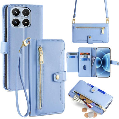 Sheep Texture Cross-body Zipper Wallet Leather Phone Case, For Xiaomi 17 Ultra, For Xiaomi 17 Pro Max, For Xiaomi 17 Pro, For Xiaomi 17, For Xiaomi Civi 5 Pro 5G, For Xiaomi 15 Ultra, For Xiaomi 14T Pro 5G, For Xiaomi 14T 5G