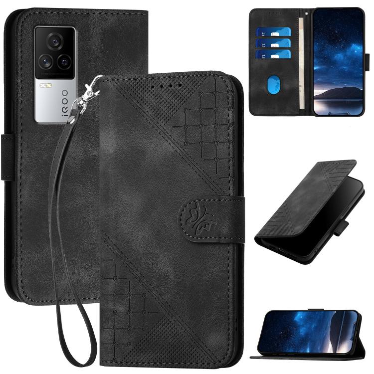 Grid Butterfly Embossed Pattern Leather Phone Case with Lanyard, For vivo V50 Lite 4G / 5G, For vivo Y39 5G, For vivo Y29s 5G / Y04 4G Global, For vivo Y29 4G, For vivo V50, For vivo Y300 / V40 Lite 4G / 5G IDN, For vivo X200 Pro, For vivo S19 Pro     ...