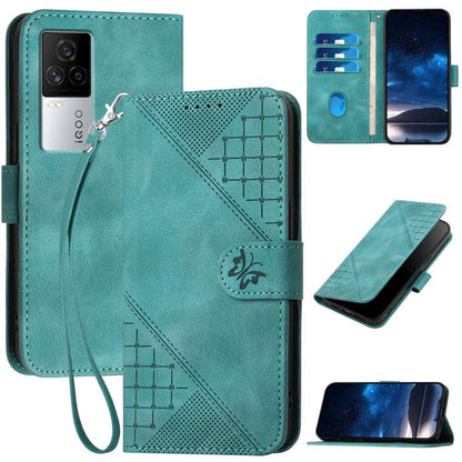 Grid Butterfly Embossed Pattern Leather Phone Case with Lanyard, For vivo V50 Lite 4G / 5G, For vivo Y39 5G, For vivo Y29s 5G / Y04 4G Global, For vivo Y29 4G, For vivo V50, For vivo Y300 / V40 Lite 4G / 5G IDN, For vivo X200 Pro, For vivo S19 Pro     ...