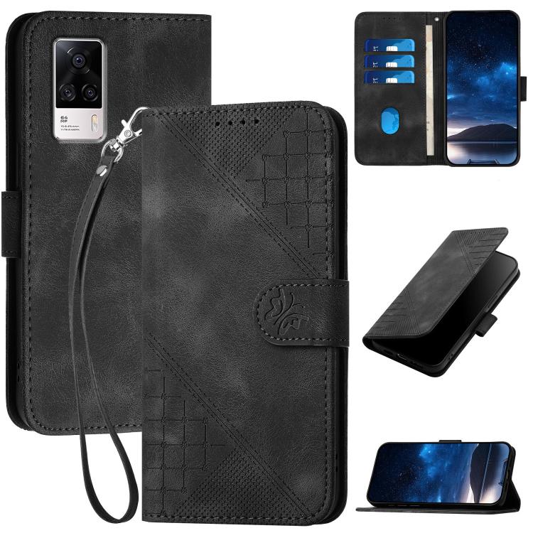 Grid Butterfly Embossed Pattern Leather Phone Case with Lanyard, For vivo V50 Lite 4G / 5G, For vivo Y39 5G, For vivo Y29s 5G / Y04 4G Global, For vivo Y29 4G, For vivo V50, For vivo Y300 / V40 Lite 4G / 5G IDN, For vivo X200 Pro, For vivo S19 Pro     ...
