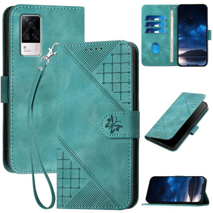 Grid Butterfly Embossed Pattern Leather Phone Case with Lanyard, For vivo V50 Lite 4G / 5G, For vivo Y39 5G, For vivo Y29s 5G / Y04 4G Global, For vivo Y29 4G, For vivo V50, For vivo Y300 / V40 Lite 4G / 5G IDN, For vivo X200 Pro, For vivo S19 Pro     ...