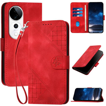 Grid Butterfly Embossed Pattern Leather Phone Case with Lanyard, For vivo V50 Lite 4G / 5G, For vivo Y39 5G, For vivo Y29s 5G / Y04 4G Global, For vivo Y29 4G, For vivo V50, For vivo Y300 / V40 Lite 4G / 5G IDN, For vivo X200 Pro, For vivo S19 Pro     ...