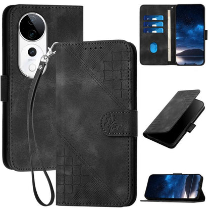 Grid Butterfly Embossed Pattern Leather Phone Case with Lanyard, For vivo V50 Lite 4G / 5G, For vivo Y39 5G, For vivo Y29s 5G / Y04 4G Global, For vivo Y29 4G, For vivo V50, For vivo Y300 / V40 Lite 4G / 5G IDN, For vivo X200 Pro, For vivo S19 Pro     ...