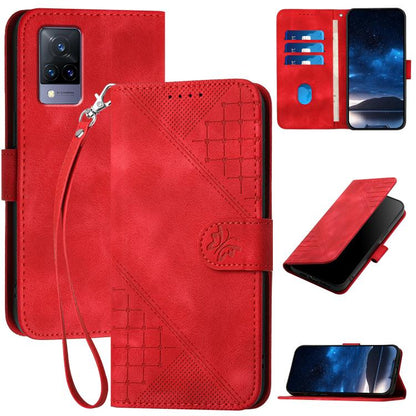 Grid Butterfly Embossed Pattern Leather Phone Case with Lanyard, For vivo V50 Lite 4G / 5G, For vivo Y39 5G, For vivo Y29s 5G / Y04 4G Global, For vivo Y29 4G, For vivo V50, For vivo Y300 / V40 Lite 4G / 5G IDN, For vivo X200 Pro, For vivo S19 Pro     ...