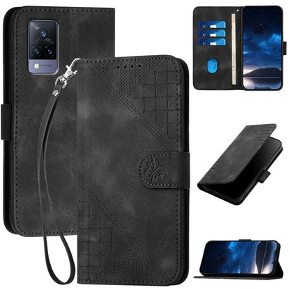 Grid Butterfly Embossed Pattern Leather Phone Case with Lanyard, For vivo V50 Lite 4G / 5G, For vivo Y39 5G, For vivo Y29s 5G / Y04 4G Global, For vivo Y29 4G, For vivo V50, For vivo Y300 / V40 Lite 4G / 5G IDN, For vivo X200 Pro, For vivo S19 Pro     ...