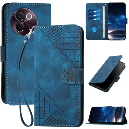 Grid Butterfly Embossed Pattern Leather Phone Case with Lanyard, For vivo V50 Lite 4G / 5G, For vivo Y39 5G, For vivo Y29s 5G / Y04 4G Global, For vivo Y29 4G, For vivo V50, For vivo Y300 / V40 Lite 4G / 5G IDN, For vivo X200 Pro, For vivo S19 Pro     ...