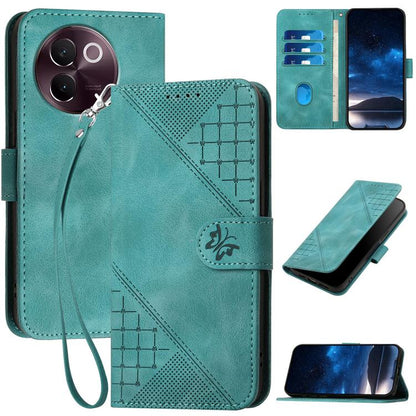 Grid Butterfly Embossed Pattern Leather Phone Case with Lanyard, For vivo V50 Lite 4G / 5G, For vivo Y39 5G, For vivo Y29s 5G / Y04 4G Global, For vivo Y29 4G, For vivo V50, For vivo Y300 / V40 Lite 4G / 5G IDN, For vivo X200 Pro, For vivo S19 Pro     ...