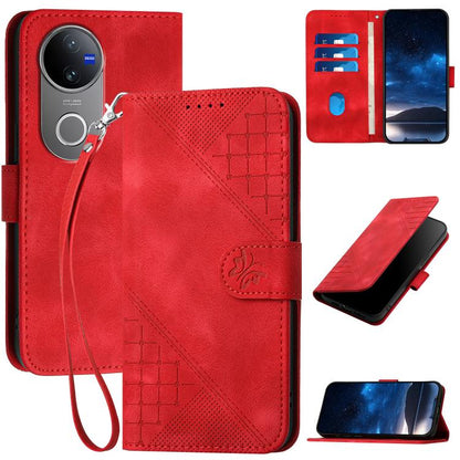 Grid Butterfly Embossed Pattern Leather Phone Case with Lanyard, For vivo V50 Lite 4G / 5G, For vivo Y39 5G, For vivo Y29s 5G / Y04 4G Global, For vivo Y29 4G, For vivo V50, For vivo Y300 / V40 Lite 4G / 5G IDN, For vivo X200 Pro, For vivo S19 Pro     ...