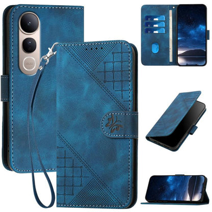 Grid Butterfly Embossed Pattern Leather Phone Case with Lanyard, For vivo V50 Lite 4G / 5G, For vivo Y39 5G, For vivo Y29s 5G / Y04 4G Global, For vivo Y29 4G, For vivo V50, For vivo Y300 / V40 Lite 4G / 5G IDN, For vivo X200 Pro, For vivo S19 Pro     ...