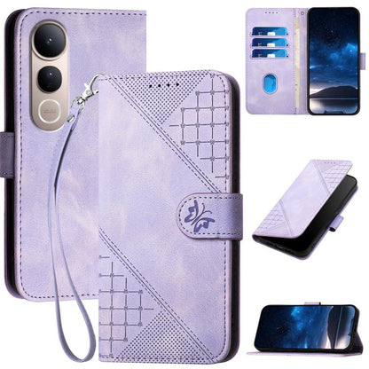 Grid Butterfly Embossed Pattern Leather Phone Case with Lanyard, For vivo V50 Lite 4G / 5G, For vivo Y39 5G, For vivo Y29s 5G / Y04 4G Global, For vivo Y29 4G, For vivo V50, For vivo Y300 / V40 Lite 4G / 5G IDN, For vivo X200 Pro, For vivo S19 Pro     ...