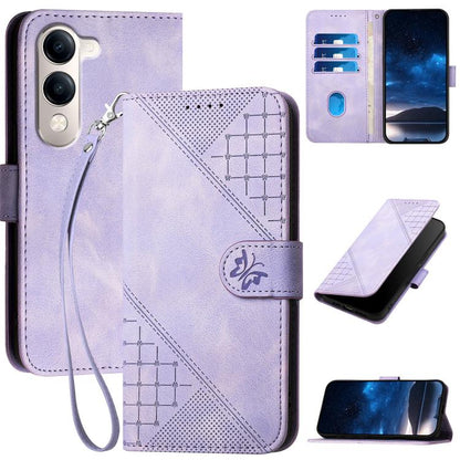 Grid Butterfly Embossed Pattern Leather Phone Case with Lanyard, For vivo V50 Lite 4G / 5G, For vivo Y39 5G, For vivo Y29s 5G / Y04 4G Global, For vivo Y29 4G, For vivo V50, For vivo Y300 / V40 Lite 4G / 5G IDN, For vivo X200 Pro, For vivo S19 Pro     ...