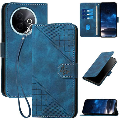 Grid Butterfly Embossed Pattern Leather Phone Case with Lanyard, For vivo V50 Lite 4G / 5G, For vivo Y39 5G, For vivo Y29s 5G / Y04 4G Global, For vivo Y29 4G, For vivo V50, For vivo Y300 / V40 Lite 4G / 5G IDN, For vivo X200 Pro, For vivo S19 Pro     ...
