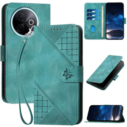 Grid Butterfly Embossed Pattern Leather Phone Case with Lanyard, For vivo V50 Lite 4G / 5G, For vivo Y39 5G, For vivo Y29s 5G / Y04 4G Global, For vivo Y29 4G, For vivo V50, For vivo Y300 / V40 Lite 4G / 5G IDN, For vivo X200 Pro, For vivo S19 Pro     ...