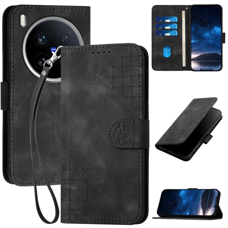 Grid Butterfly Embossed Pattern Leather Phone Case with Lanyard, For vivo Y37t 5G / Y50e / Y50s 5G, For vivo Y21 5G 2026 / Y05 4G, For vivo V70 FE 5G, For vivo Y31d 4G, For vivo V70 5G, For vivo Y500 Pro 5G, For vivo Y31 5G 2025, For vivo V60 Lite 5G  ...