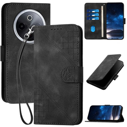 Grid Butterfly Embossed Pattern Leather Phone Case with Lanyard, For vivo Y37t 5G / Y50e / Y50s 5G, For vivo Y21 5G 2026 / Y05 4G, For vivo V70 FE 5G, For vivo Y31d 4G, For vivo V70 5G, For vivo Y500 Pro 5G, For vivo Y31 5G 2025, For vivo V60 Lite 5G  ...