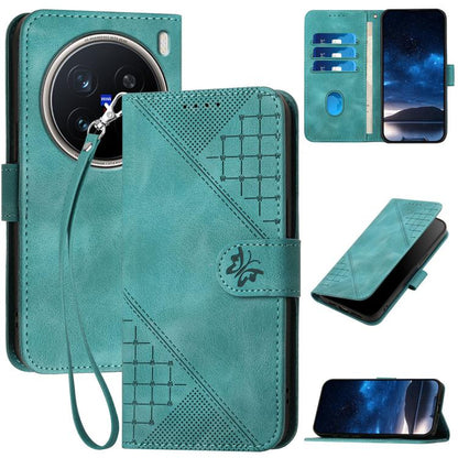 Grid Butterfly Embossed Pattern Leather Phone Case with Lanyard, For vivo V50 Lite 4G / 5G, For vivo Y39 5G, For vivo Y29s 5G / Y04 4G Global, For vivo Y29 4G, For vivo V50, For vivo Y300 / V40 Lite 4G / 5G IDN, For vivo X200 Pro, For vivo S19 Pro     ...